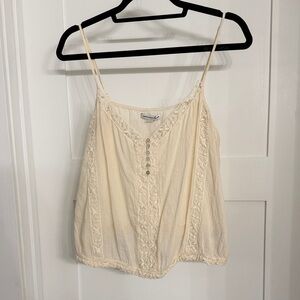 American Eagle Outfitters Cream Lace Camisole